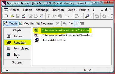 Créer 1 requête