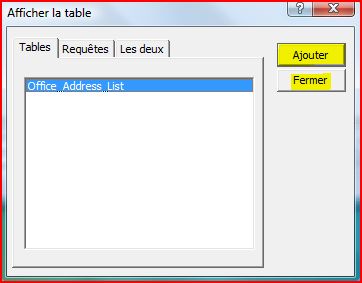 Ajouter des tables à la requête